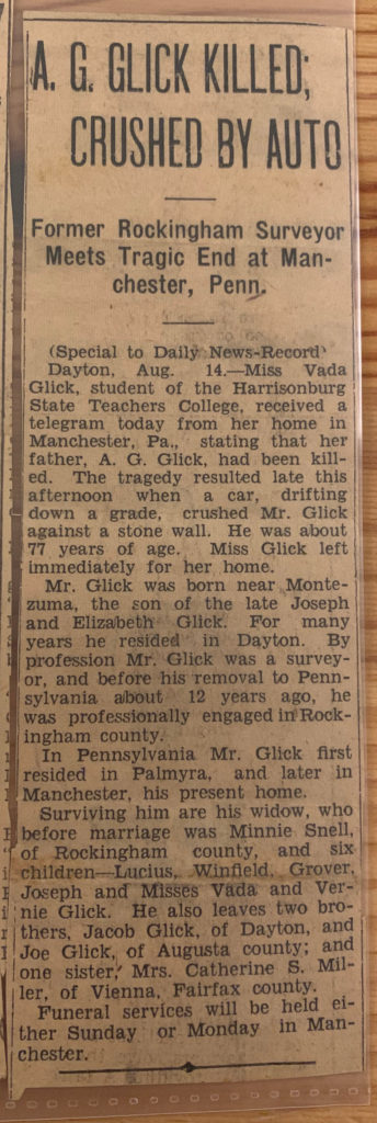 A.G. Glick Obituary