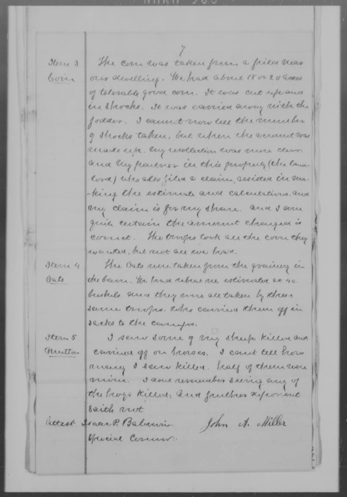 Depositions - Claimant (John A. Miller) Taken by Special Commissioner (P. 7)