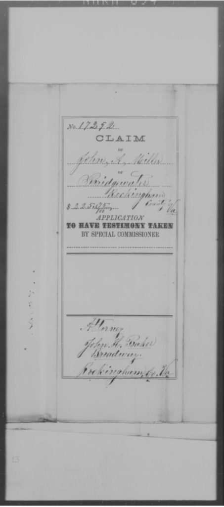 Application To Have Testimony Taken by Spc. Comm. (Cover Page), 5/29/1875